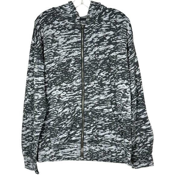 Vintage Hoodie Zip Up Jacket Hooded Two-Tone Sweatshirt Mens Size Large Grey - Picture 1 of 6